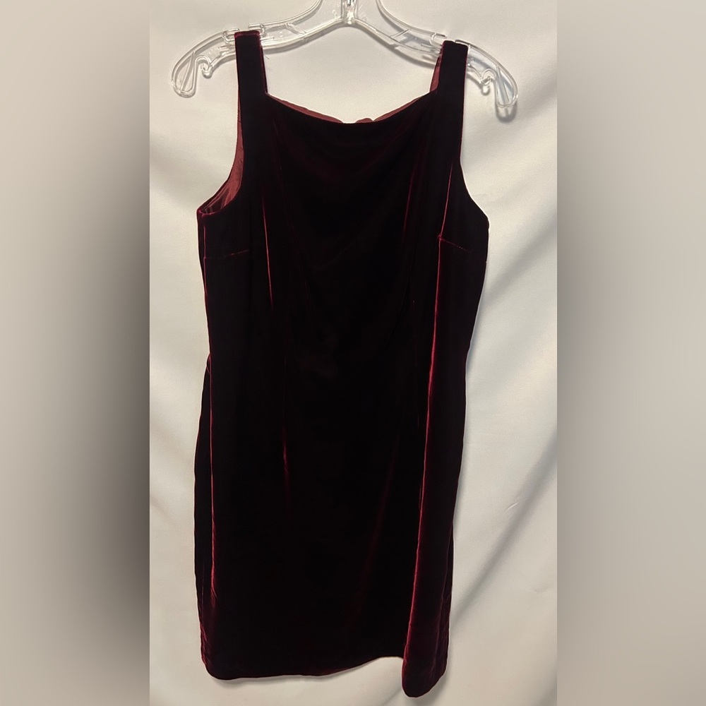 Sleeveless Velvet Dress in Deep Burgundy